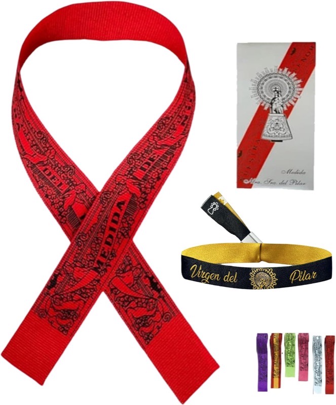 Cinta Medida de la Virgen del Pilar — Rojo