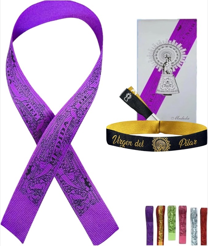 Cinta Medida de la Virgen del Pilar — Morado