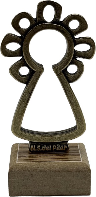 Figura Minimalista Virgen del Pilar, oro y madera